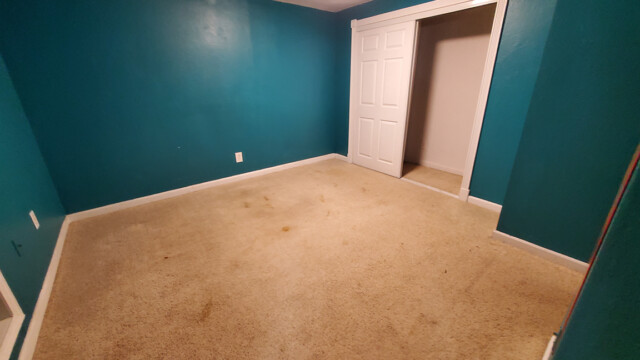 Basement doorway and finished floor.