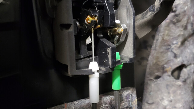 Window mechanism and wiring inside the door.